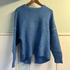 earth music&ecology ブルー　ニット