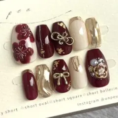 現品 045 ネイルチップ 振袖 成人式 前撮り 和柄のサムネイル
