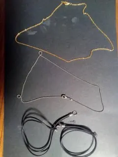 ネックレスセット ゴールド シルバー ブラック3本