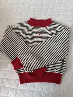 KANOO 黒白ストライプ 長袖ニット