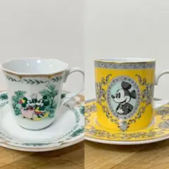 2客セット！ミッキー・ミニー ティーカップ・ソーサー