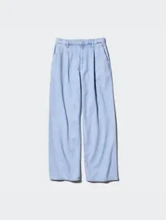 完売品 ユニクロ ドレープデニムタックパンツ UNIQLO Lサイズ