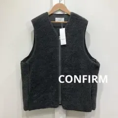 新品 タグ付 CONFIRM コンファーム フェイク ボア ベスト ジップアップ