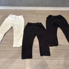 90サイズ パンツ 3点セット ホワイト ブラック