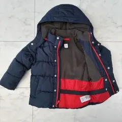 babyGAP 105 中綿ジャケット　コート　紺　ネイビー　フード取り外し可能