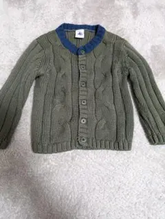 【PETIT BATEAU　プチバトー】ケーブルニット　カーディガン　12m