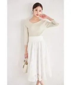 バックレースアップフラワーレースチュールフレアスカート　tocco 新品　未使用