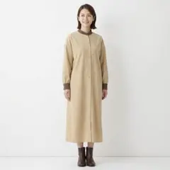 Lugnoncure バンドカラー シャツワンピース 配色