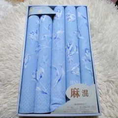 HANAEMORI 花柄 麻混 座布団カバー 55×59cm