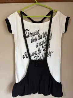 Backs 配色レーヤードオフショルバルーンチュニックTシャツ　M