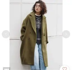 Ungrit シャギーチェスターコート カーキ