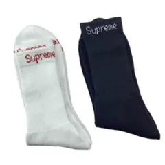 Supreme 靴下 ソックス 黒 白 2足セット26-30cmのサムネイル