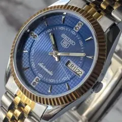 稼働品 SEIKO セイコー5 自動巻き 80s ヴィンテージ 青文字盤のサムネイル