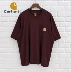 【美品】カーハート K87 ポケットTシャツ XL ボルドー