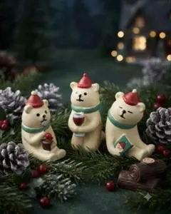 デコレ コンコンブル クリスマス シロクマ 3点セット