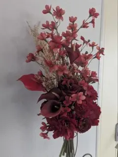 造花ブーケ　アーティフィシャルフラワー　レッド　赤