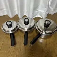 アムウェイ大中小ソースパン　ステンレス片手鍋3個セット
