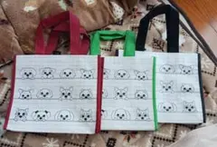犬イラスト　お散歩トートバッグ3個セットのサムネイル