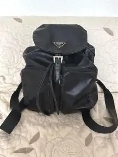 PRADA レア リュック ナイロン 紐もベルトもサフィアーノレザー 難あり 