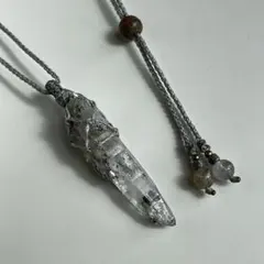 ヒマラヤ水晶 ガネッシュヒマール ＊ マクラメペンダント ネックレス 40