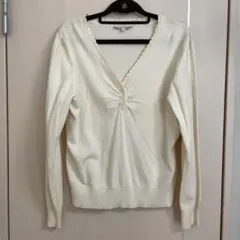 ローラアシュレイ　L 白　ニット