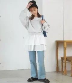 2way刺繍入りコットン レイヤードビスチェ