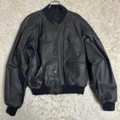 【レザージャケット】 A-2 a2 ブラック L フライトジャケット MA1