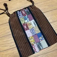 和柄 パッチワーク 巾着袋