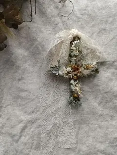 ドライフラワー　リース　オーナメント　✙　クロス　race　ribbon