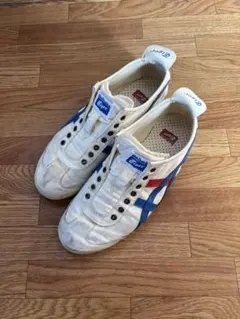 Onitsuka Tiger スリッポン ホワイト/ブルー/レッド