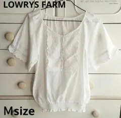 LOWRYS FARM　半袖　トップス　ブラウス　白　ホワイト　レディース