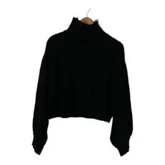 Discoat ブラック クロップドタートルネックセーター Mサイズ