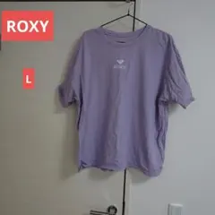 ROXY Tシャツ パープル ロゴテープ