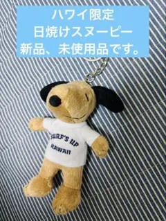 新品Hawaii限定 日焼けスヌーピー ぬいぐるみ キーホルダー ハワイ　サーフ