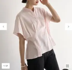 UNFILO リネンレーヨンタックブラウス　ピンク　Mのサムネイル