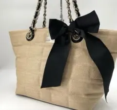 kate spade ケイトスペード　カゴバッグ　ストロー　リボン　トートバッグのサムネイル