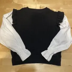 【GU】ベストドッキング風ブラウス（長袖） 130