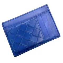 ボッテガヴェネタ マキシイントレチャート フラグメントケース レザー ブルー