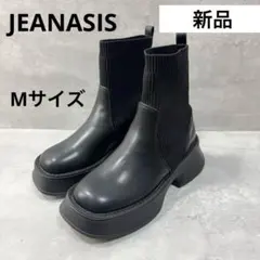 凵新品　ジーナシス　Mサイズ　23.5cm ニット　ブーツ　厚底　ブラック　冬のサムネイル