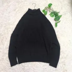 《UNIQLO》ユニクロ カシミヤ100% タートルネックセーター L ブラック