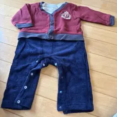 80 男の子　長袖ロンパース　重ね着風