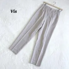 Vis ビス　ウエストゴム　スラックス　イージーパンツ　ベージュ　春夏　通勤仕事