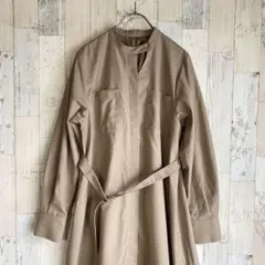 美品　エヌドット　ロングワンピース　比翼ボタン　ベージュ