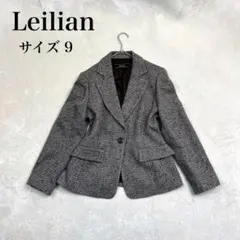 Leilian レリアン テーラードジャケット サイズ9 ブラウン系 ウール混