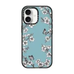 CASETiFY 水色ケース 桜 蝶 iPhone17 MagSafe対応