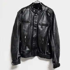 OUTLAW シングルライダースジャケット 牛革 カウレザー メンズL位