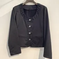 EMPORIO ARMANI アルマーニ　ノーカラージャケット　黒　サイズ40