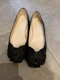 DIANA ブラック リボン パンプス 23.0cm