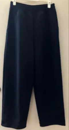 Sサイズ紺UNIQLO:Cスウェットワイドパンツ 丈長め