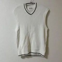 ZARA ホワイト Vネック ニットベスト M